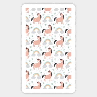 Sweet Unicorn Rainbow Pattern Sticker